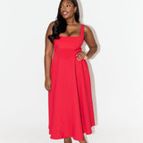 Amelia – Rochie Midi Fluidă de Damă Elegantă