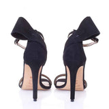 Back to Bow black suede sandals