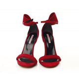Back to Bow red suede sandals